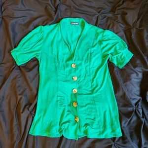 Green cha cha vente button shirt